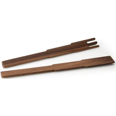 Salatbesteck CONTINENTA "Pixel", braun (holzfarben), Massivholz, Kochbesteck-Sets, Walnussholz, jedes Stück ein Unikat