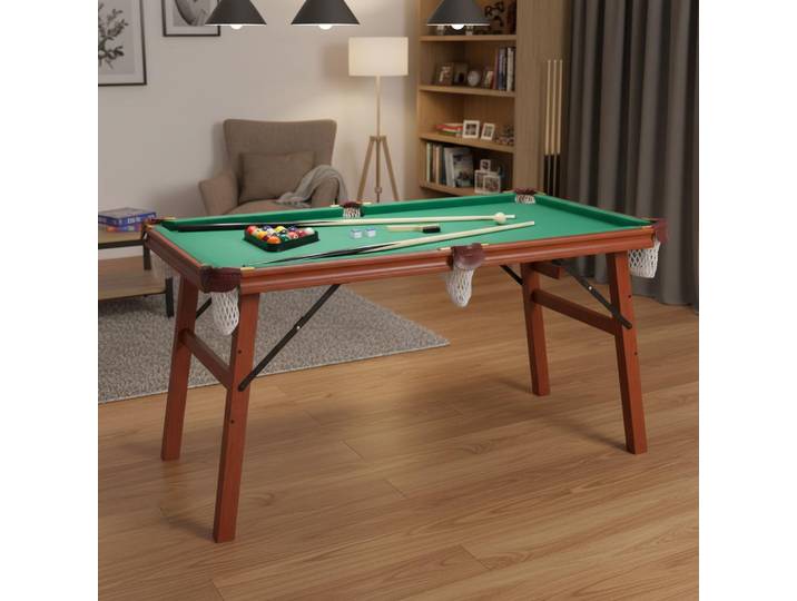 Table de billard 140 cm, kit de billard pliable et portable, ensemble complet d'accessoires avec boule, queue, support, craie