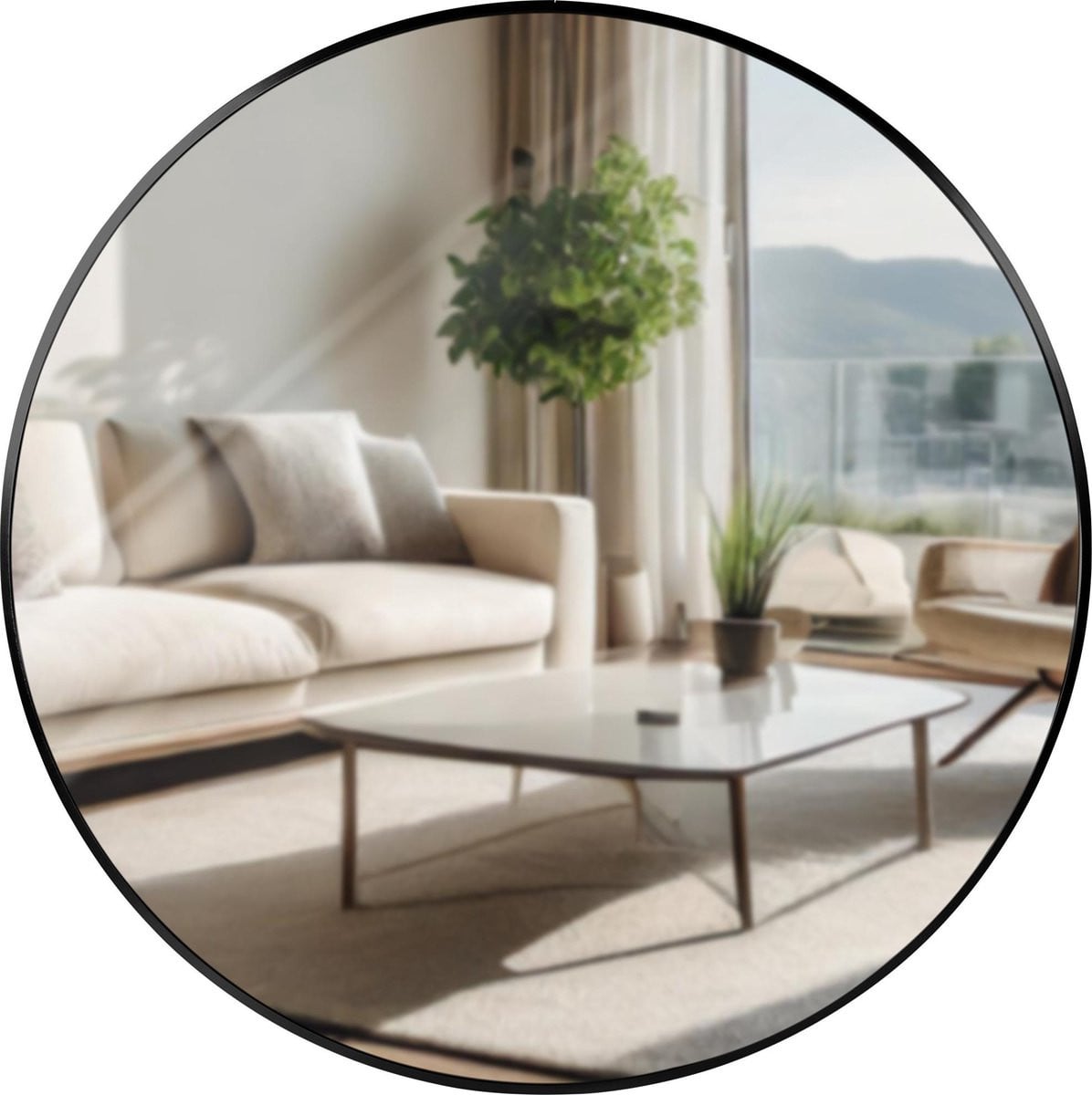 CLP Elsie Wandspiegel - Rond - Zwart - XL