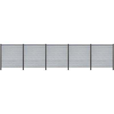Sichtschutzelement TETZNER & JENTZSCH "WARREN 3", grau (weißgrau), H:180cm, Aluminium, WPC (Holz-Kunststoff-Komposit), Zaunelemente, pflegeleicht, coextrudierte Oberfläche, Design-Oberfläche