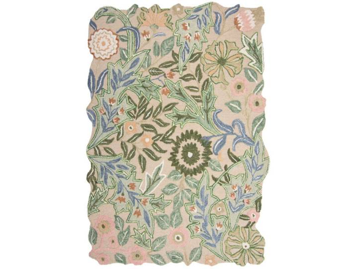 Teppich Yearn blau/rosa/grün Blumenmuster Wolle 120 x 170 cm - Teppich