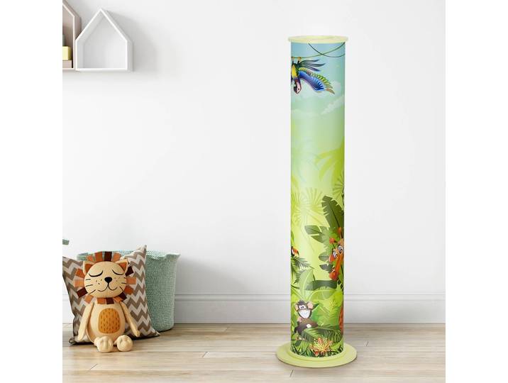 Elobra Stehleuchte Wildnis fürs Kinderzimmer, grün, für Kinderzimmer, Kunststoff, Tischlampe