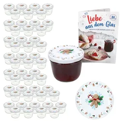 50er Set Sturzglas 230ml Einmachglas + TO-Deckel 82 Candyman eisblau + Heft