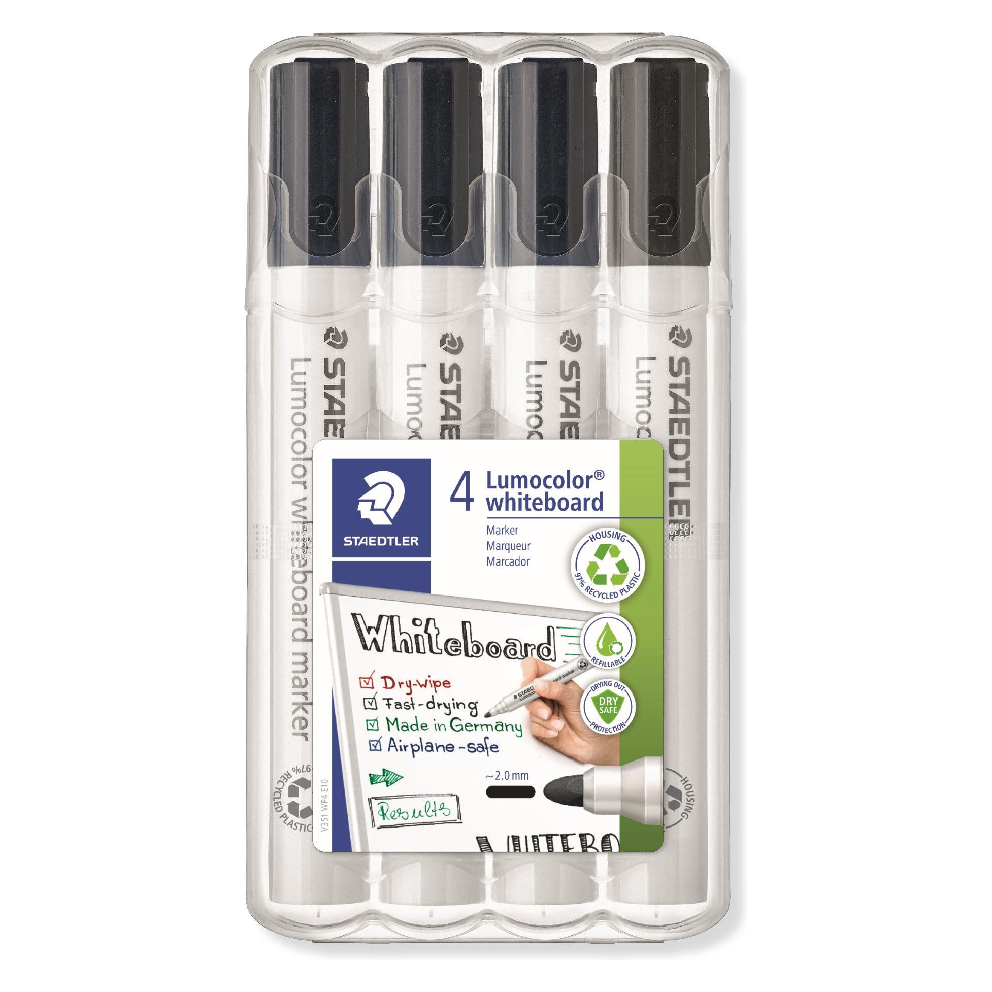 Staedtler 4 351WP4-9X Whiteboard-Marker schwarz 2,0 mm (4x) (351WP4-9X)