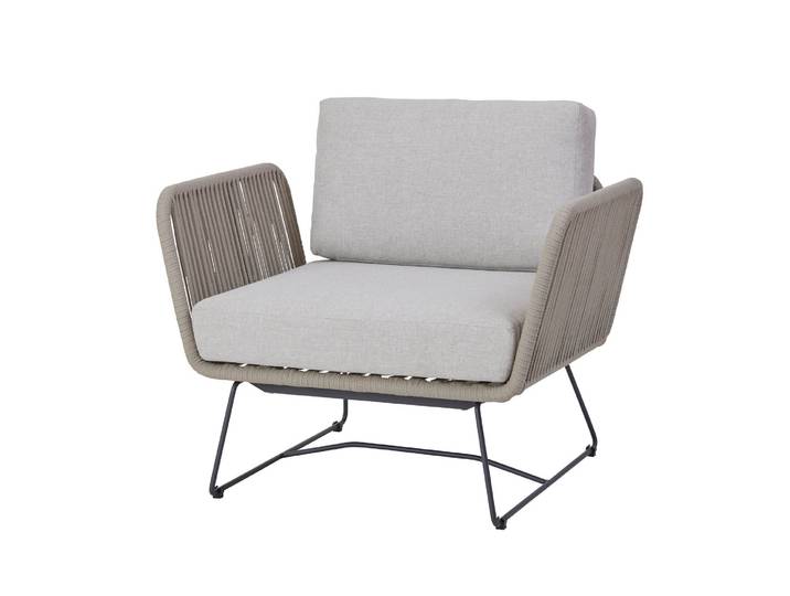 Diamond Garden Milos Lounge-Sessel Edelstahl/Rope inkl. Kissen