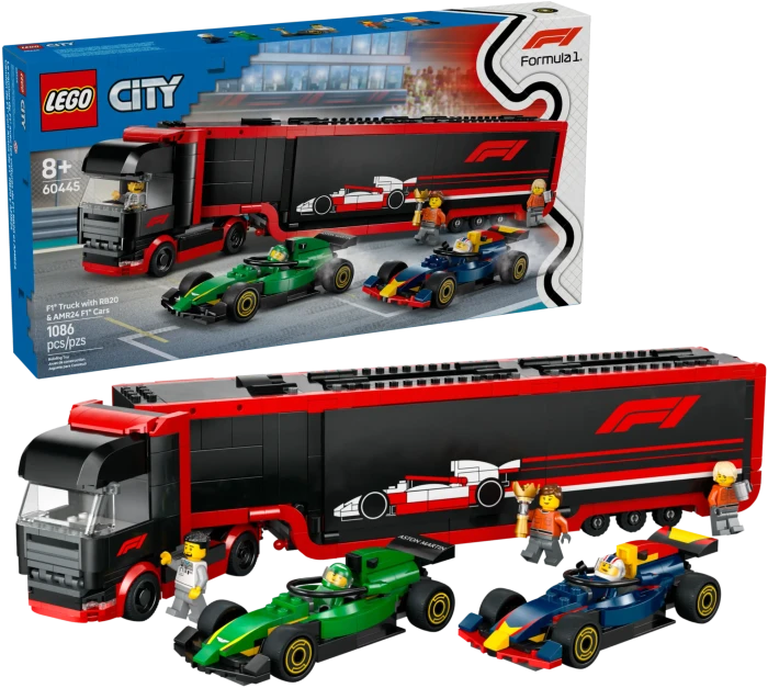 LEGO City 60445 F1 Transporter mit RB20 & AMR24 F1 Rennautos