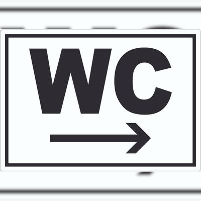 HB-Druck WC mit Pfeil nach rechts Aufkleber A1 (594x841mm)