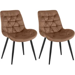 CLP 2er Set Esszimmerstuhl Rossford   Farbe: braun