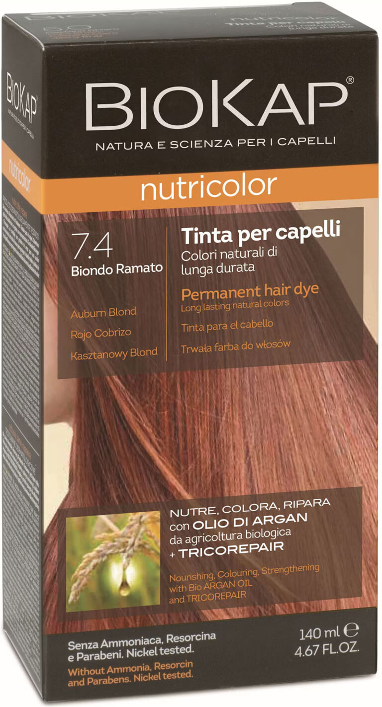 BIOKAP Nutricolor 7.4 Auburn Blond Permanent Hair Dye 140ml