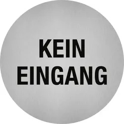 Aufkleber - Piktogramm Kein Eingang, Edelstahl, selbstklebend, Ø 50 mm