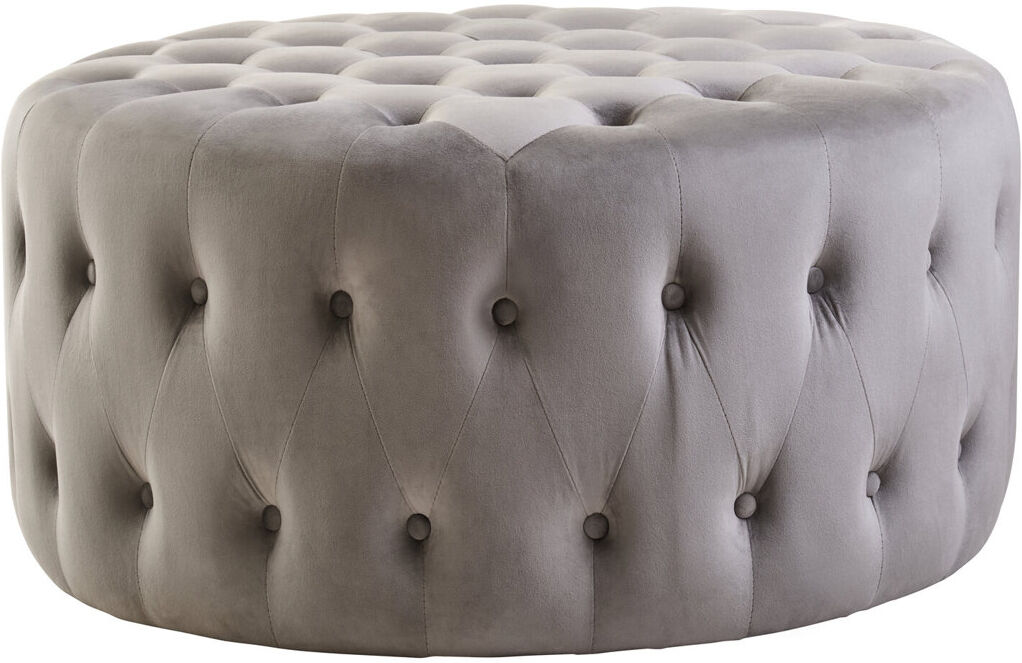 Canora Grey 91 cm W Velvet Footstool Grey 46cm H X 91cm W X 91cm D