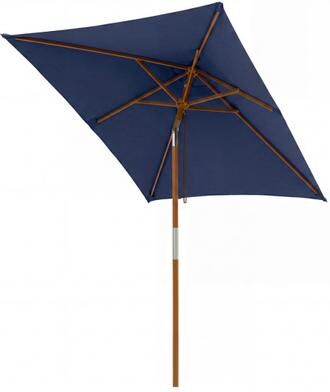 Costway 7 Feet Outdoor Rectangular Patio Umbrella with 3 Adjustable Heights-Navy
