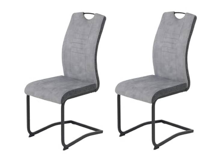 Hela Tische Riga S VT Velvet Lot de 2 chaises latérales Gris Clair