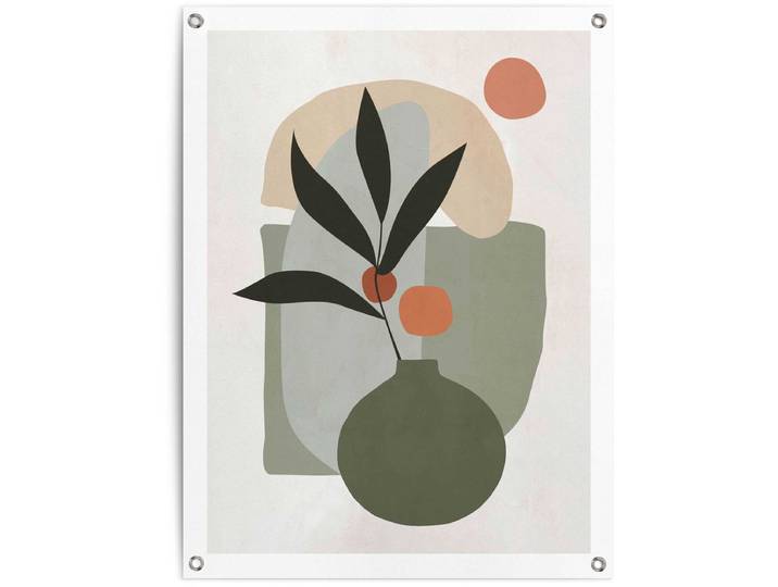 Tuinposter Vaas met bloemen - 80 x 60 - Canvas - REINDERS