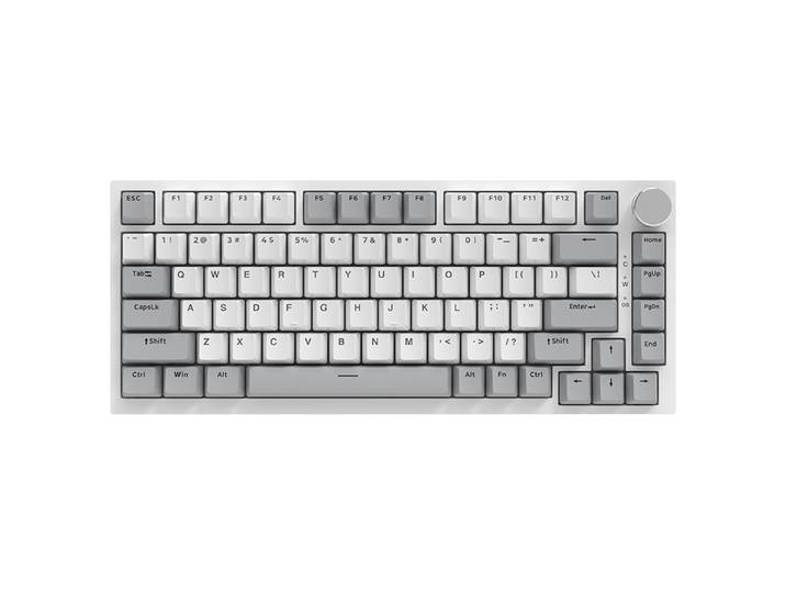 AJAZZ AK820 clavier mécanique filaire 75 %, disposition QWERTY US, assemblage sur joints, switchs linéaires remplaçables à chaud, rétroéclairage blanc, 83 touches avec molette de volume CNC, mousse Poron, capuchons de touches PBT à profil OEM, compatible