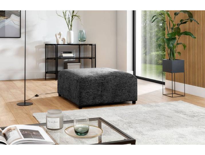 Designer Beistellhocker Napoli - Grün - Stoff - Luxusbetten24