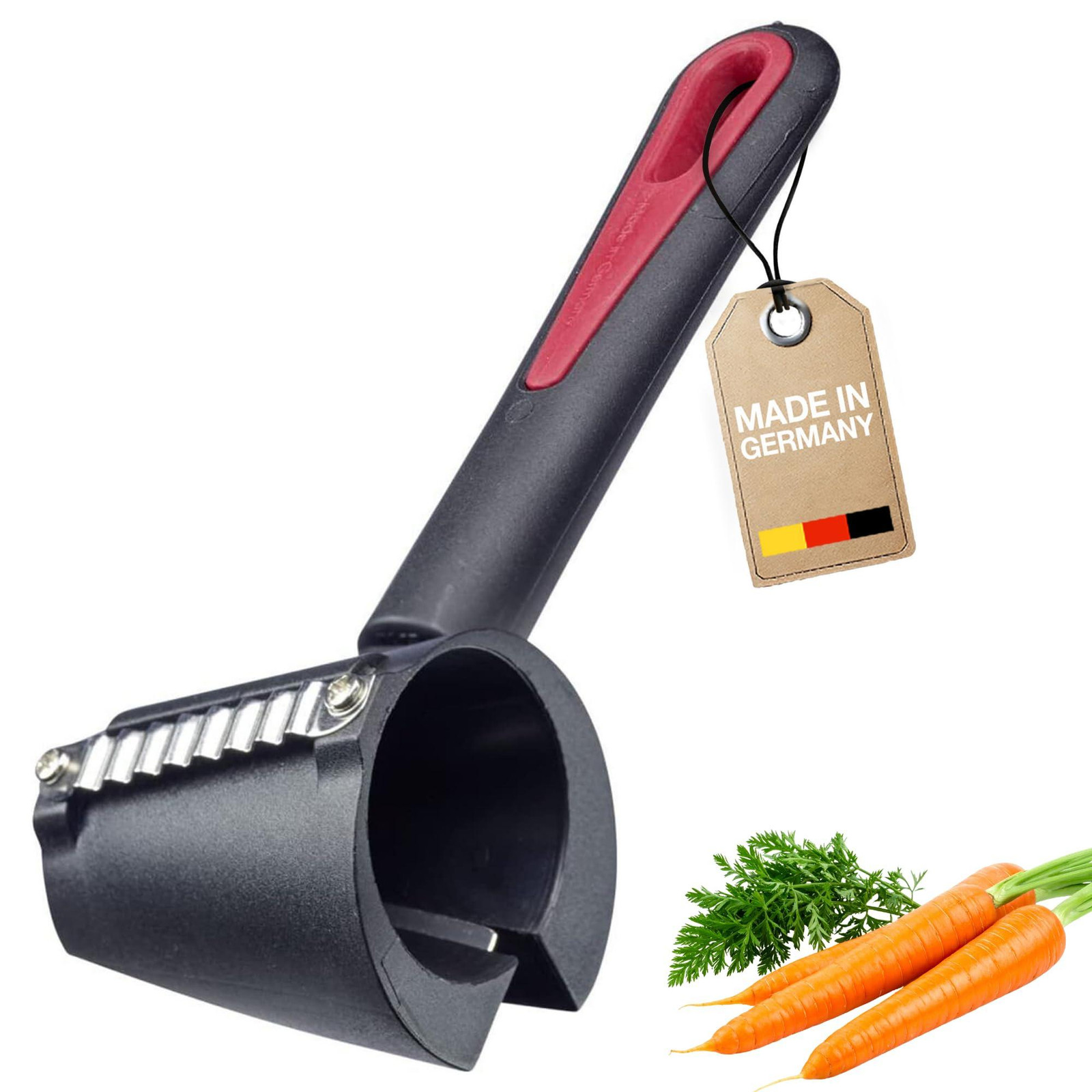 Westmark Gallant Deko-Hobel 29122270 Decoratieve snijmachine voor groentespiralen en figuren, zwart/rood/zilver