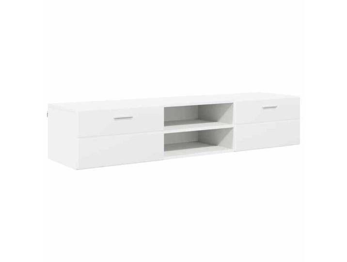 Commode bas bahut - ORVEL - Cabinet à tiroirs Moderne - en Bois - 150x39x30 cm - Blanc - Bois d'ingénierie 22613