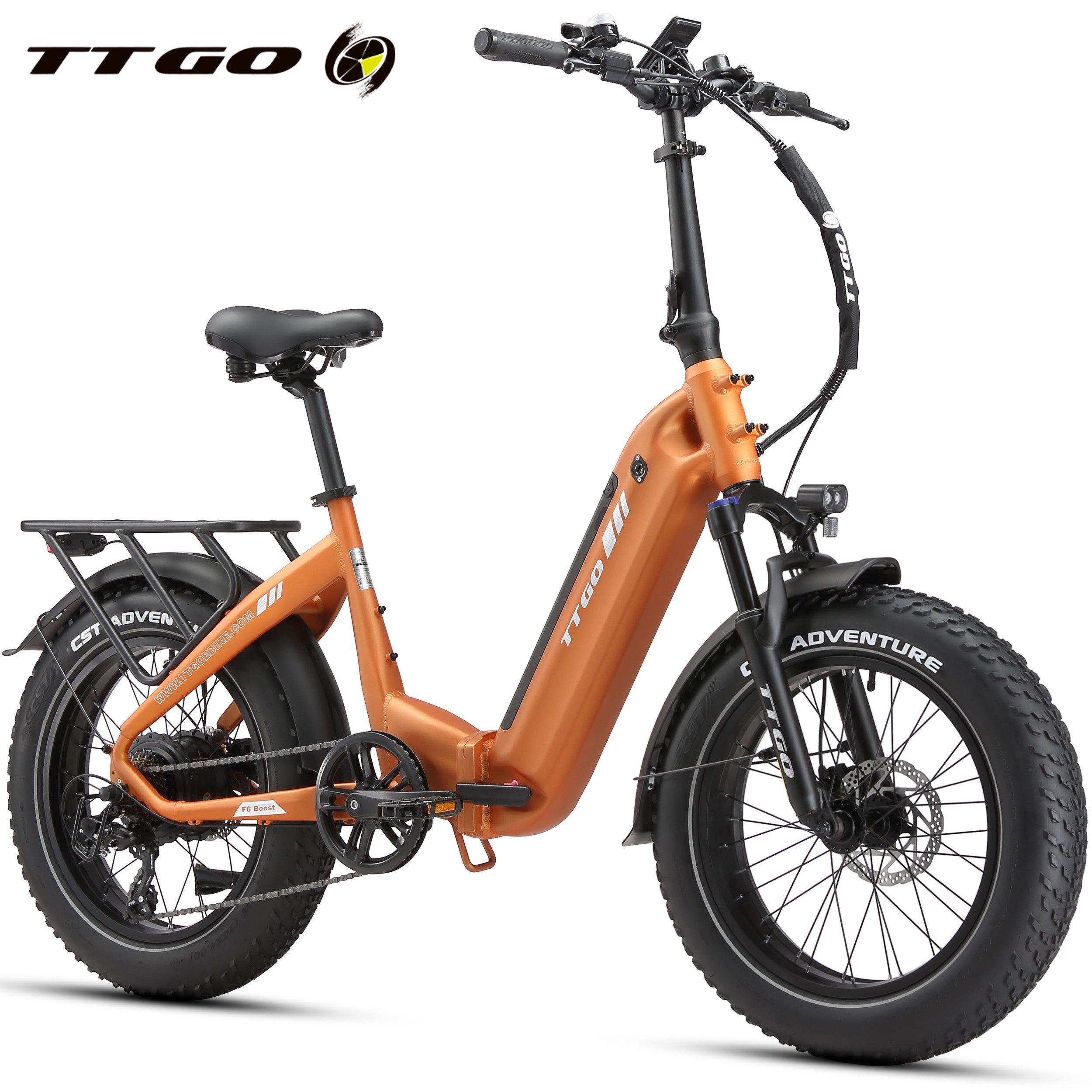 E-Bike Klapprad 20x4 Zoll, 70Nm Hinterradmotor, 140km, F6B, Drehmomentsensor 7 Gang SHIMANO, Kettenschaltung, Heckmotor, 864 Wh, MAX. 150kg