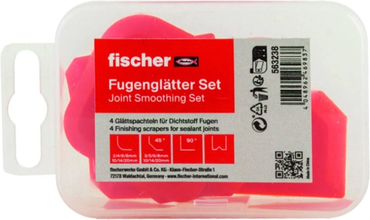fischer Fugenglätter-Set Fugis, 4er-Set mit 45° Winkeln (563238)