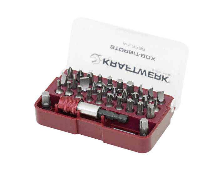 Bit-Set KRAFTWERK 33-teilig , rot (bunt), B:5,6cm H:3cm L:10,1cm, Bits, Bit-Set