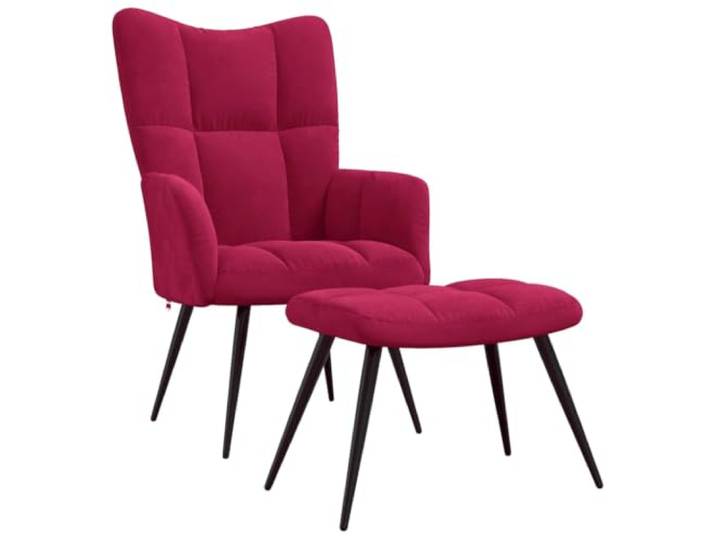 Heofavd Relaxsessel mit Hocker Samt Weinrot Polstersessel Set