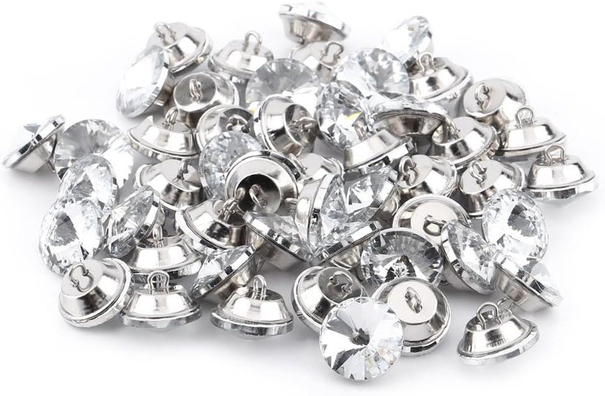 Strass Knopen Kristal Decoratie voor Meubels met Lus - Transparant - 25 mm