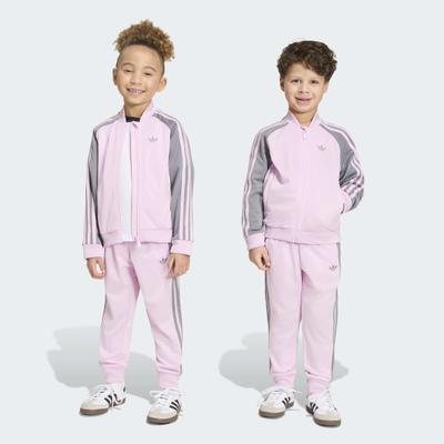 Trainingsanzug ADIDAS ORIGINALS "SST TRACKSUIT", Mädchen, Gr. 128, rosa (orcfus), Obermaterial: 100% Polyester, Sportanzüge Trainingsanzug