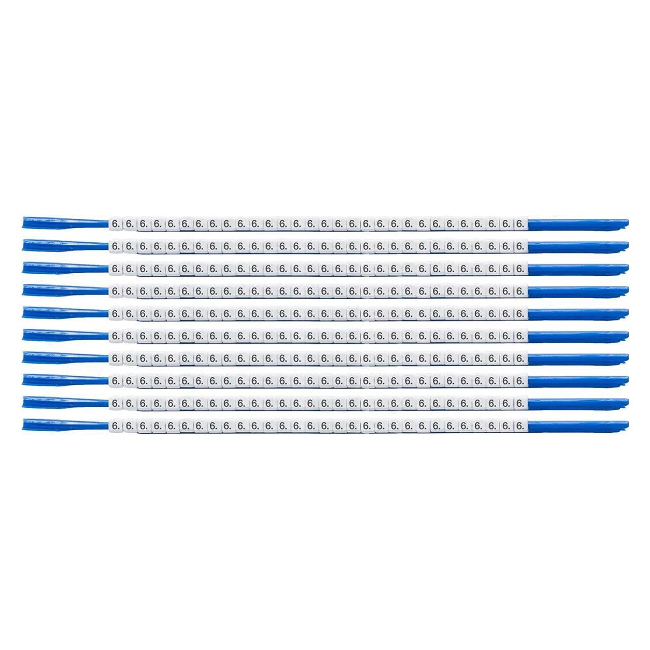 Brady SCN-07-6, Clipsleeve Drahtmarkierer, Beschriftung "" 6 "", für Kabeldurchmesser von 1,9 (133006)