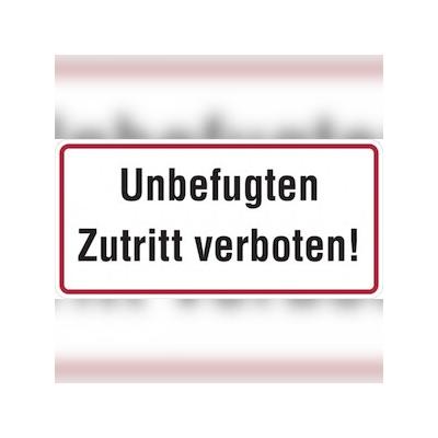 Hinweisschild, Unbefugten Zutritt verboten!, Alu geprägt, 170 x 350 mm - 350x170x0.45 mm Aluminium geprägt