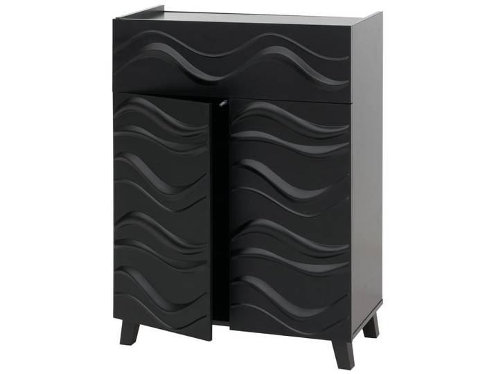 MCW Kommode Schwarz, Holz, 76x107x36 cm, Kleinmöbel, Kommoden, Kommoden