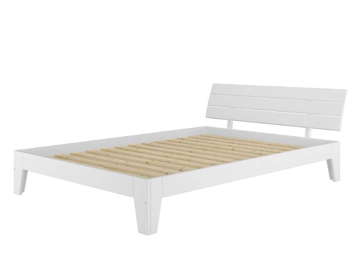 Doppelbett Massivholzbett Kiefer weiß überlang 160x220 cm
