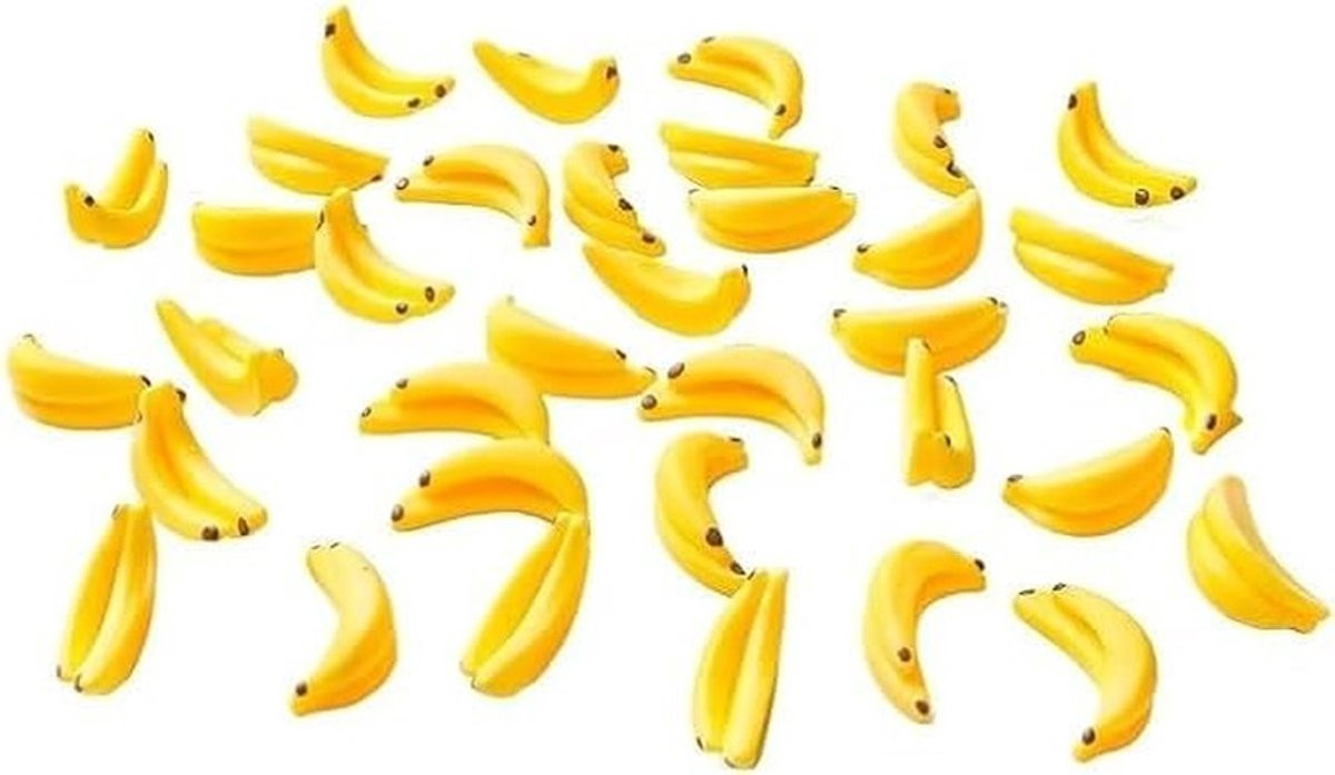 Solidchoice Mini Kunstmatige Bananen - Set van 35 Stuks - Geel