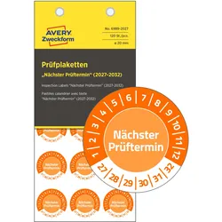 Avery, Sicherheitskennzeichnung, Prüfplaketten