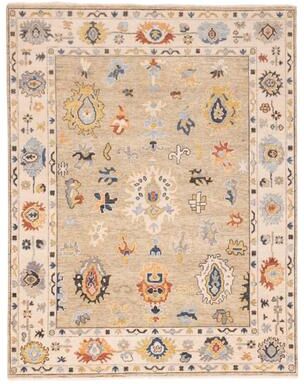 ECARPETGALLERY Hand-knotted Modern Oushak Khaki Wool Rug - 8'1 x 10'1