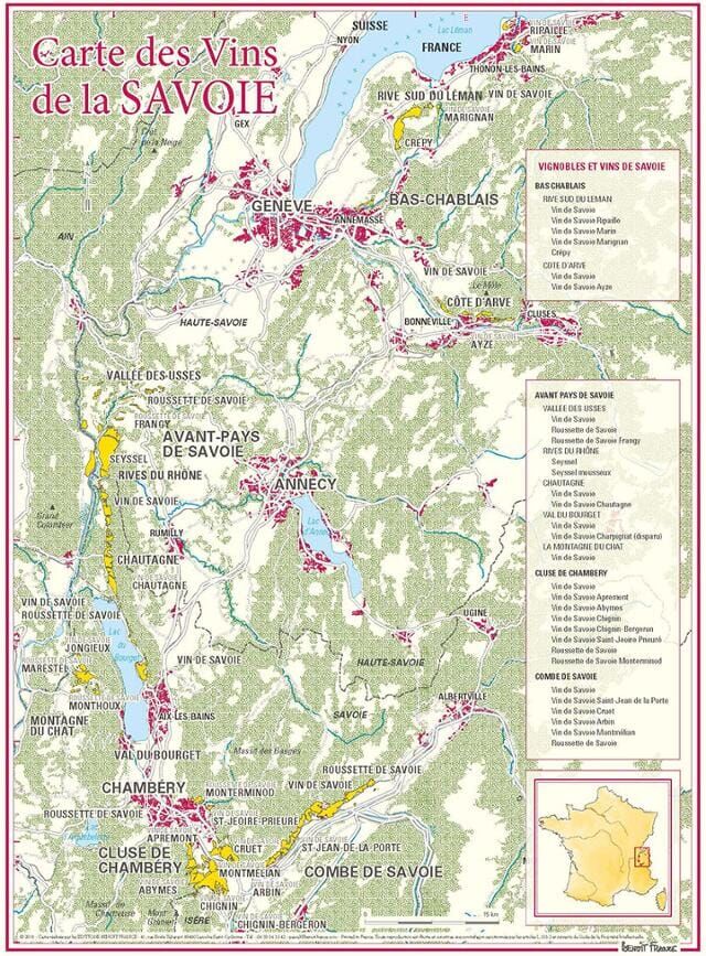 Carte des vins de la Savoie   Benoit France