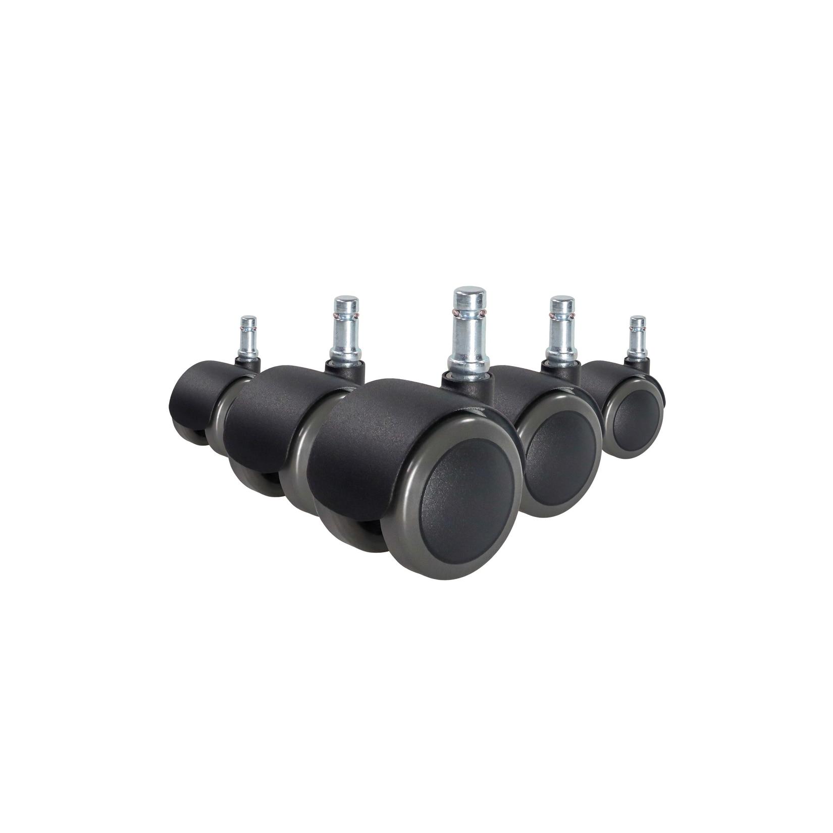 hjh OFFICE Stuhlrollen 5x ROLO FIX 11mm/50mm Metall, Kunststoff