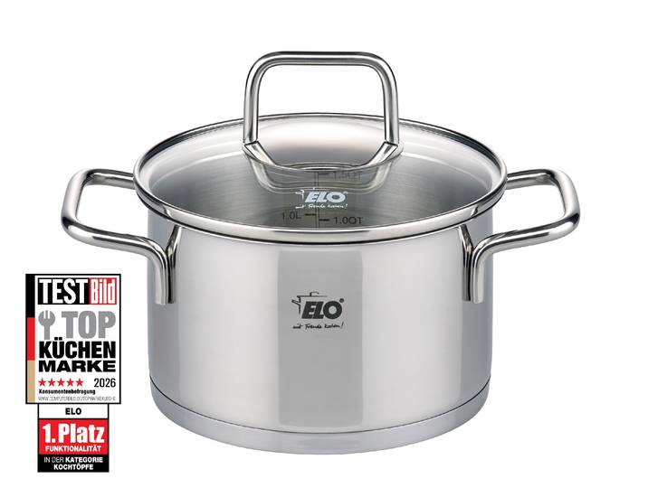 Fleischtopf ELO Citrin , silber (edelstahlfarben), H:7,5cm Ø:12cm, Töpfe, Fleischtopf, Induktion