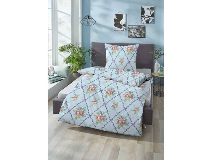 Bettwäsche-Garnitur in kuschelweicher Qualität, Blau, Größe 412 (4-teiliges Sparset)
