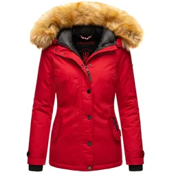 NAVAHOO Damen Warmer Winterjacke Parka mit Kunstfell-Kapuze Laura