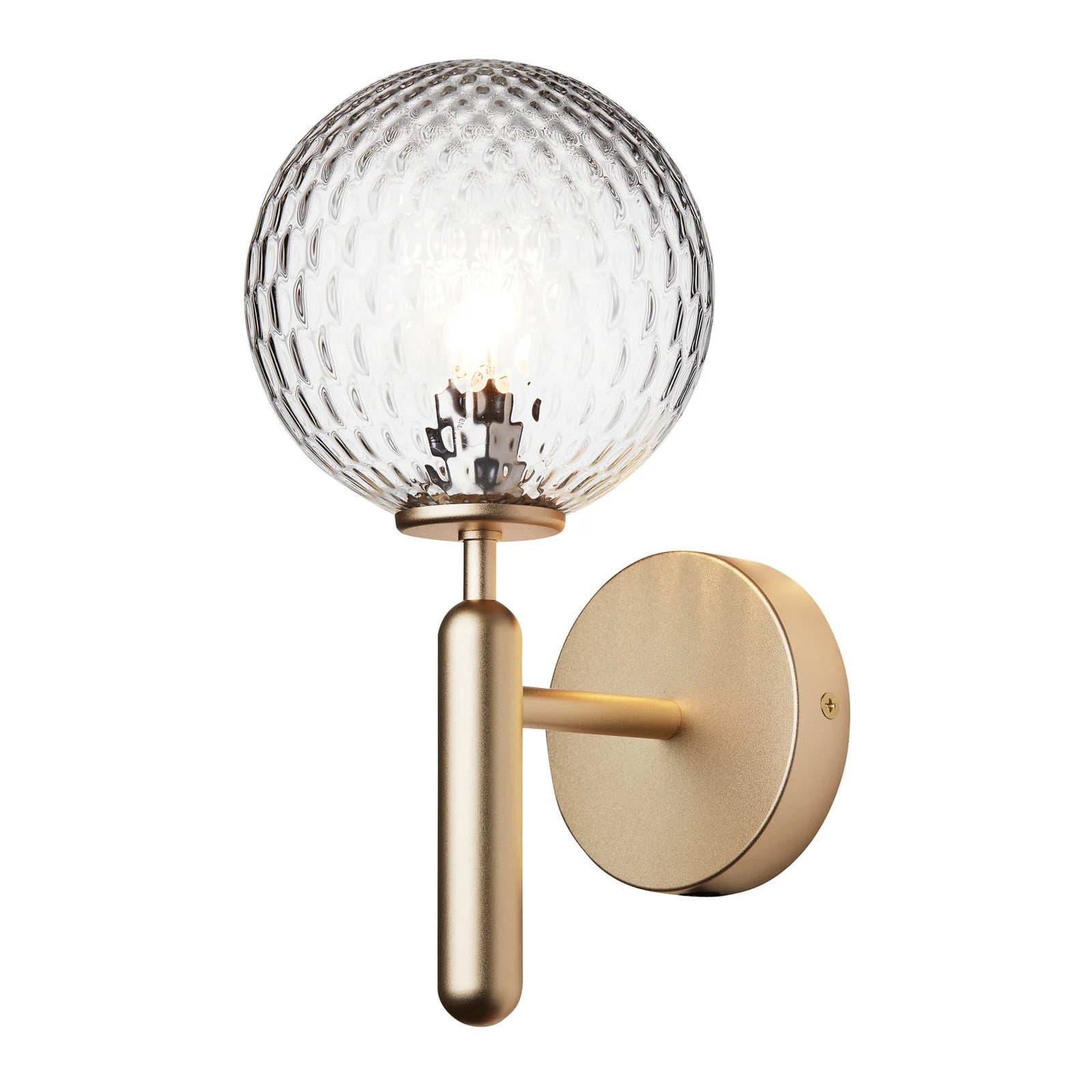 Nuura Miira Wandlamp Brass/Optic Clear - Designer Wandlamp van Metaal en Glas voor Woonkamer of Badkamer