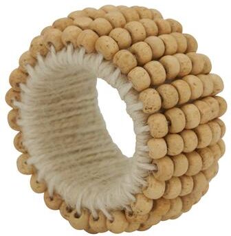 Saro Lifestyle Napkin Rings With Wooden Bead Design (Set of 4)