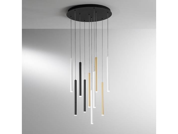Suspension LED ronde Pype 50 x 41 x 50cm Multicolore 10 Matériau : Métal Surface en métal : Laqué Type de métal : Aluminium LED Module LED