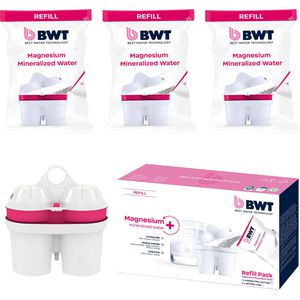 BWT BWT Filterkartusche Magnesium Mineralized Water Refill, für  Tischwasserfilter, 1 Stück + 3 Nachfüll-Packungen