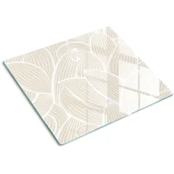 GLASPLATTE 60x52 cm Blattmuster