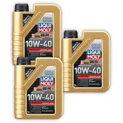 3x Motoröl LIQUI MOLY 1317 Leichtlauf 10W-40 Motorenöl Motor Öl 1 Liter
