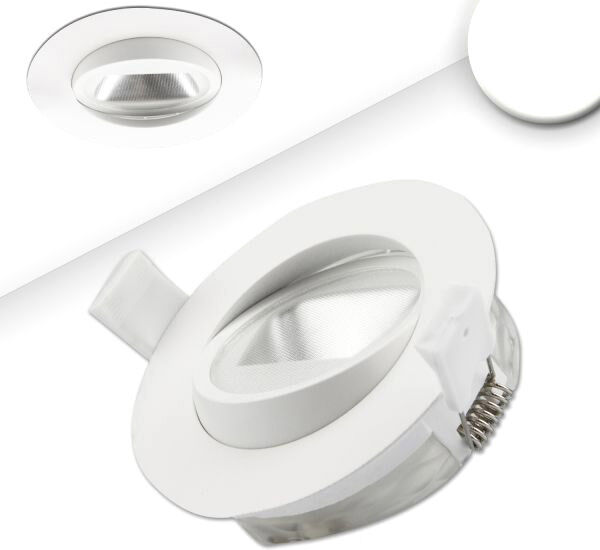 Isoled Led Einbaustrahler Asymmetrisch Cob, Weiß, 8w, 50°, Ip44, Rund, Neutralweiß, Dimmbar