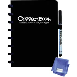 Correctbook, Heft + Block, Schwarzes Heft DIN A5 (A5, Blanko, Harter Einband)