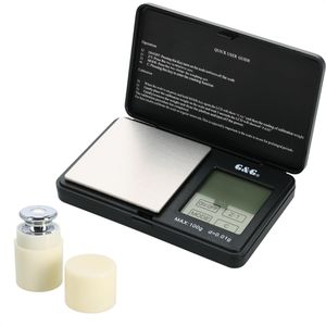 G&G Taschenwaage TS-100, mit Kalibriergewicht, Teilung 0,01 g, klappbar, Einheiten g / oz / ozt / dwt / ct / gn, bis 100 g
