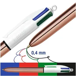 BIC Vierfarb-Druckkugelschreiber »4 Colours Rose Gold« rosa